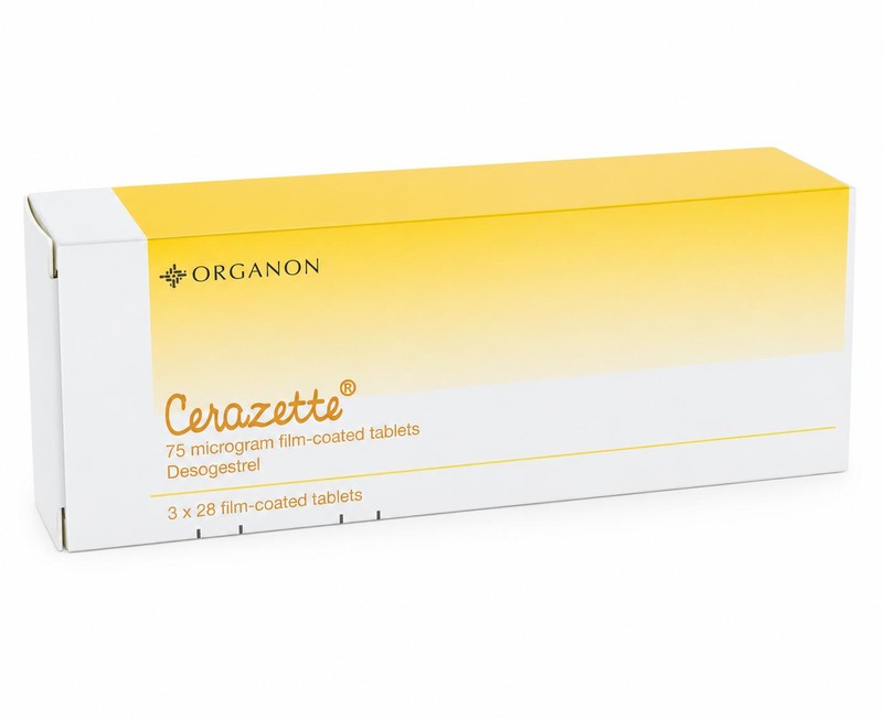 Cerazette contraceptive pill pack illustration