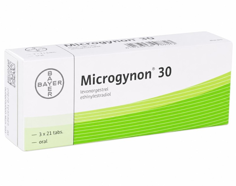 Microgynon contraceptive pill pack illustration
