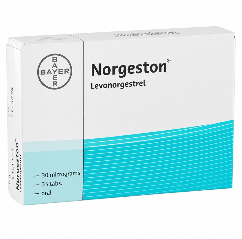 Norgeston contraceptive pill pack illustration