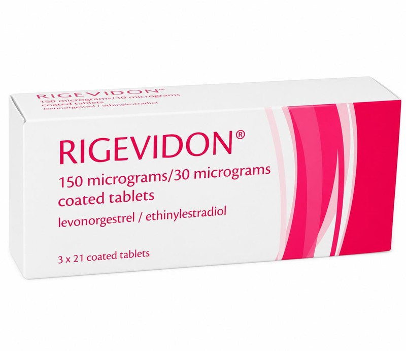 Rigevidon contraceptive pill pack illustration