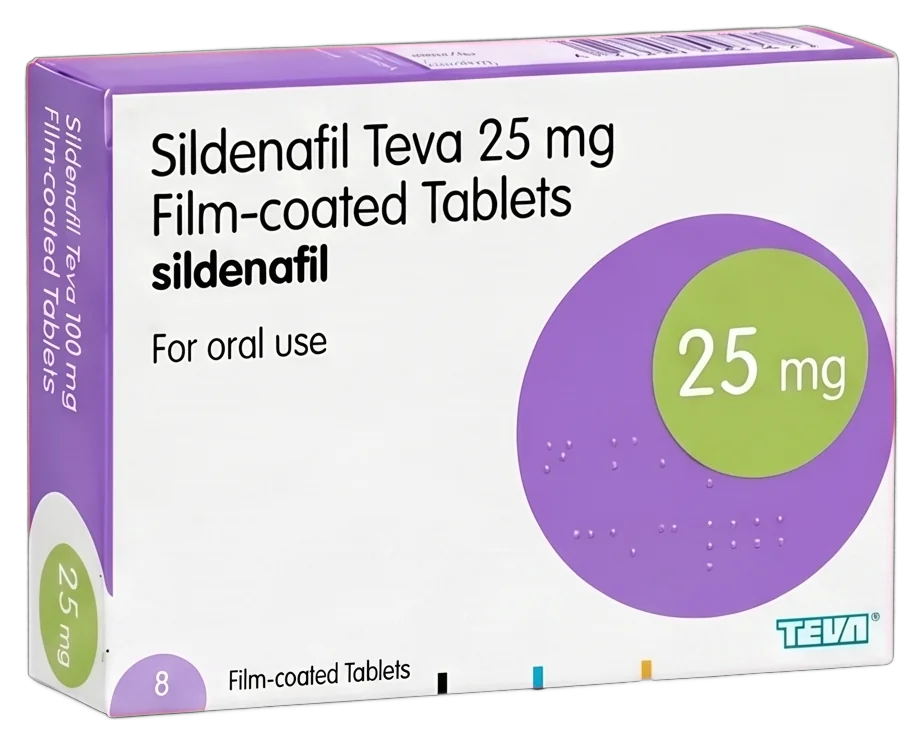 Generic sildenafil 25 mg film-coated tablets pack