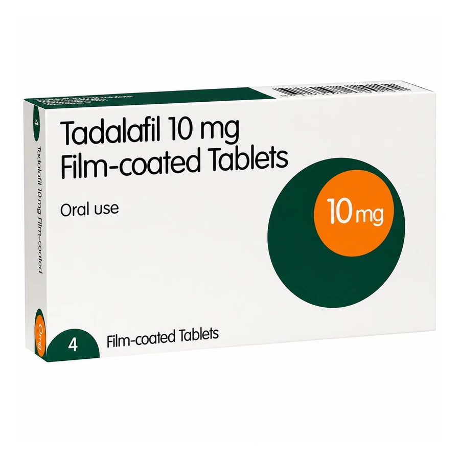 Generic tadalafil 10 mg film-coated tablets pack of 4