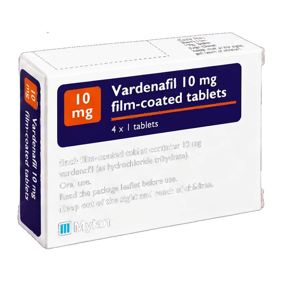 Generic vardenafil 10 mg film-coated tablets pack