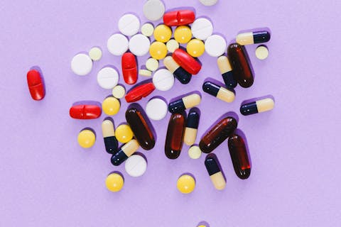 Assorted medicine tablets