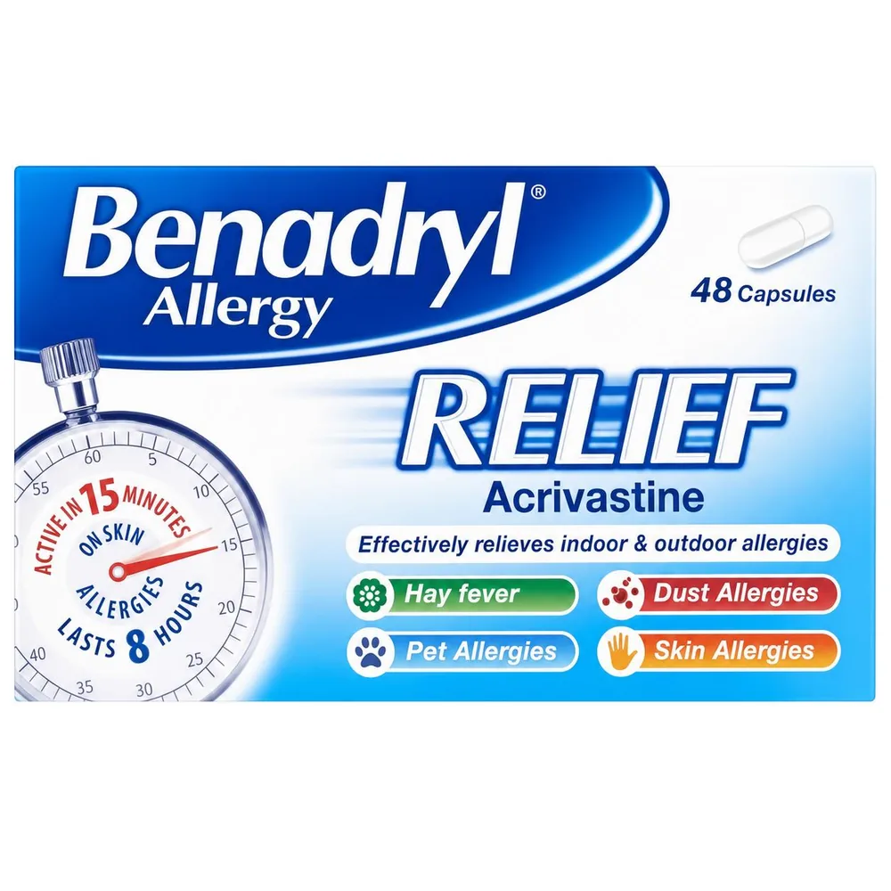 Benadryl Allergy Relief 8mg Capsules 48