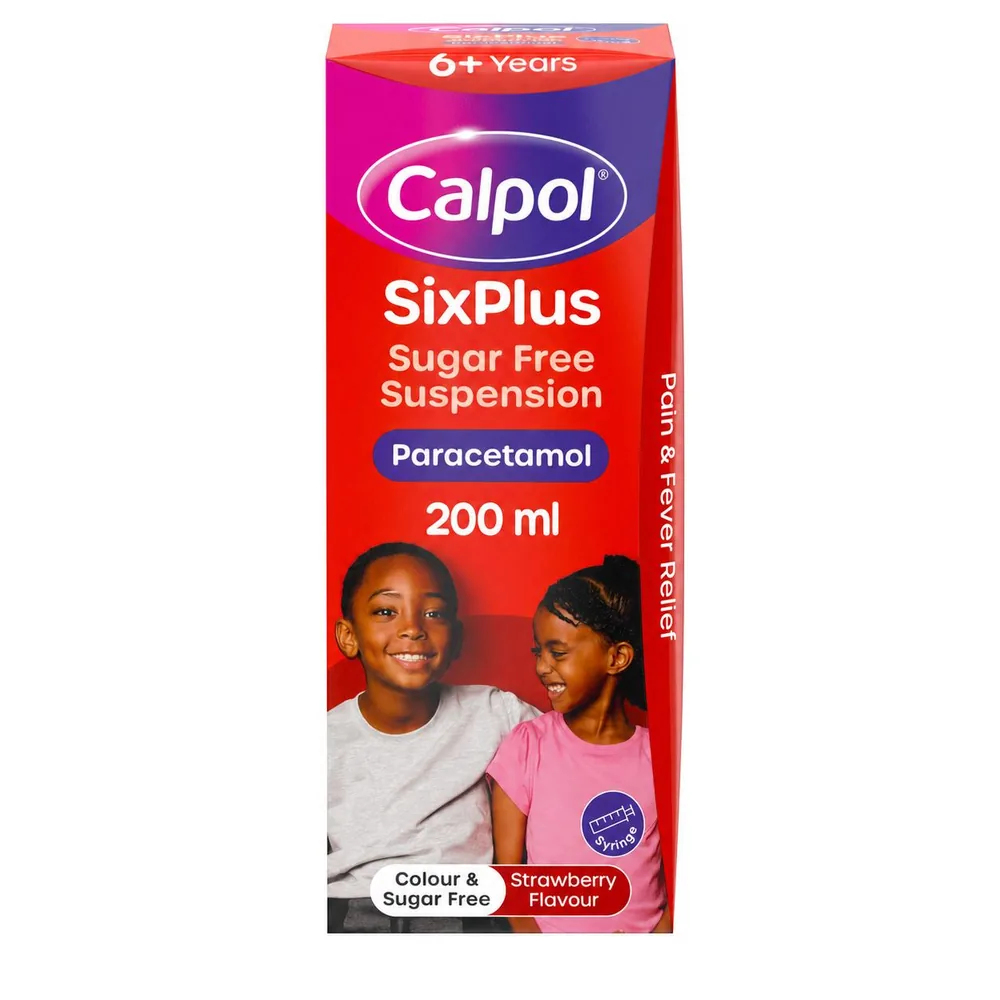 Calpol SixPlus Sugar Free Suspension Strawberry Flavour 6+ Years 200ml