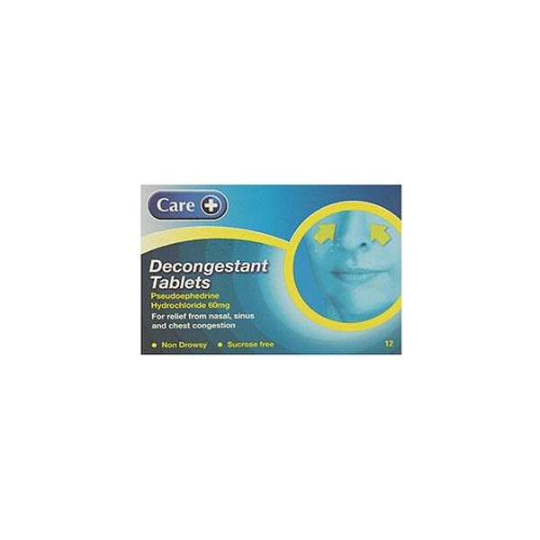 Care+ Decongestant Tablets 60mg 12
