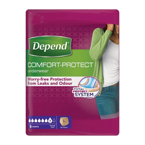 Depend Comfort-Protect Underwear for Women Large 9