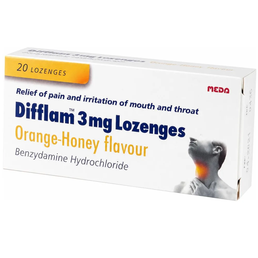 Difflam 3mg Lozenges Orange-Honey 20