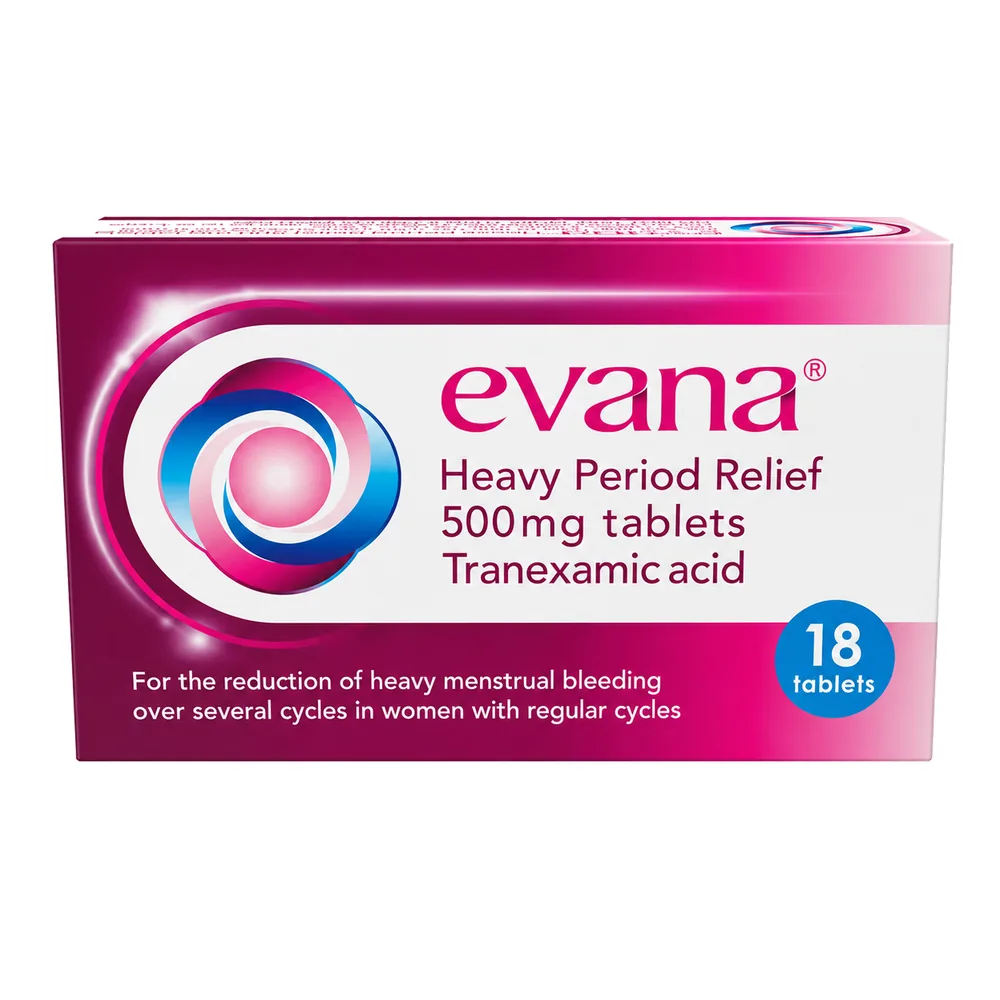Evana Heavy Period Relief Tranexamic Acid 500 mg Tablets