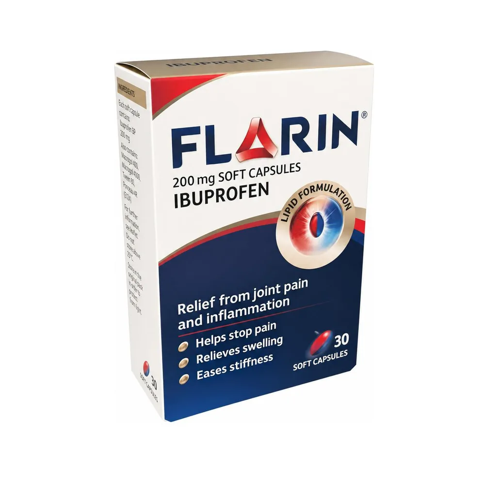 Flarin 200mg Ibuprofen Soft Capsules 30