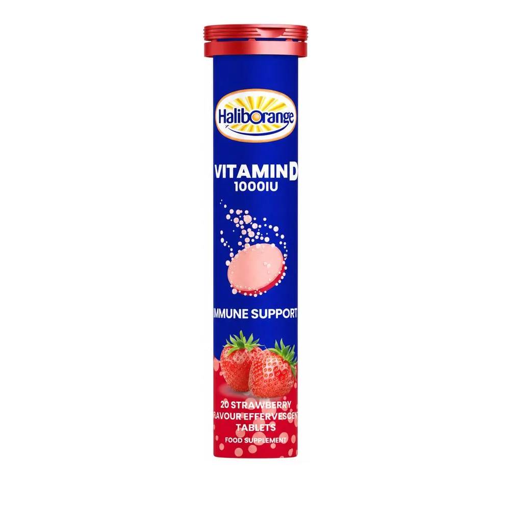 Haliborange Vitamin D 1000IU Strawberry Flavour Effervescent Tablets 20