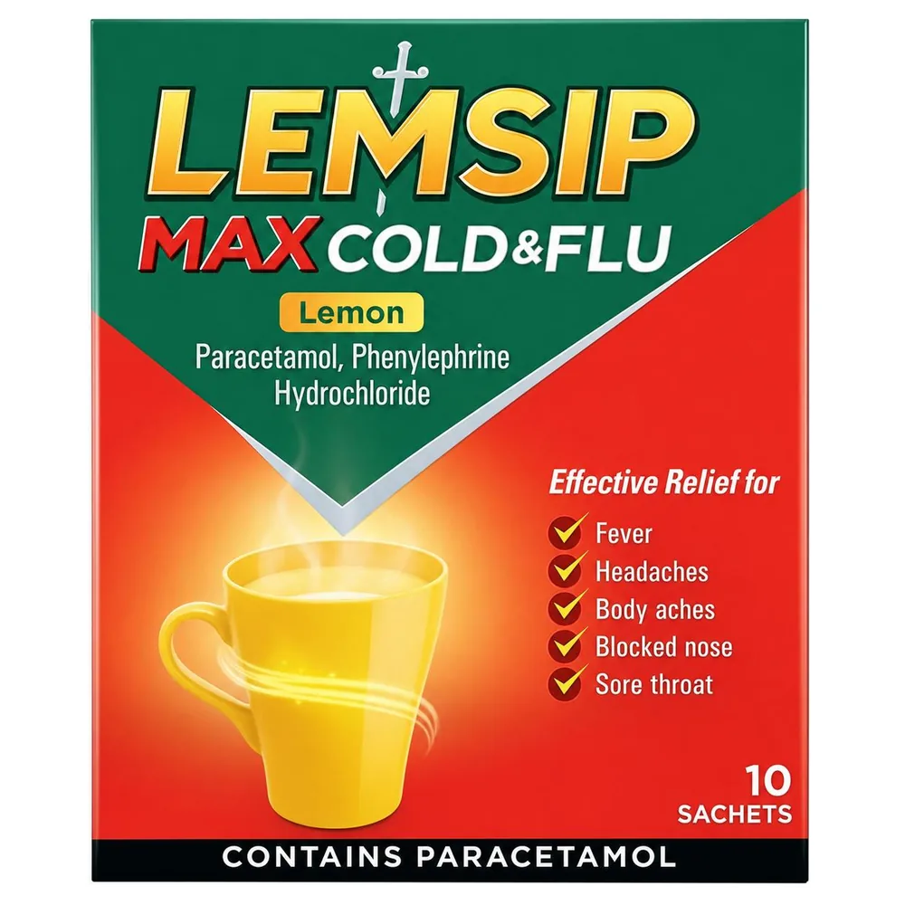 Lemsip Max Cold and Flu Lemon Sachets 10