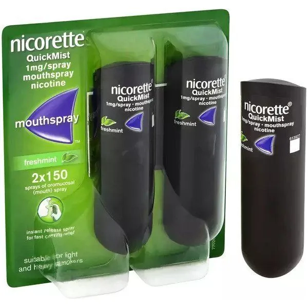 Nicorette QuickMist Fresh Mint 1mg/Spray Mouthspray Duo 2 x 150 Sprays