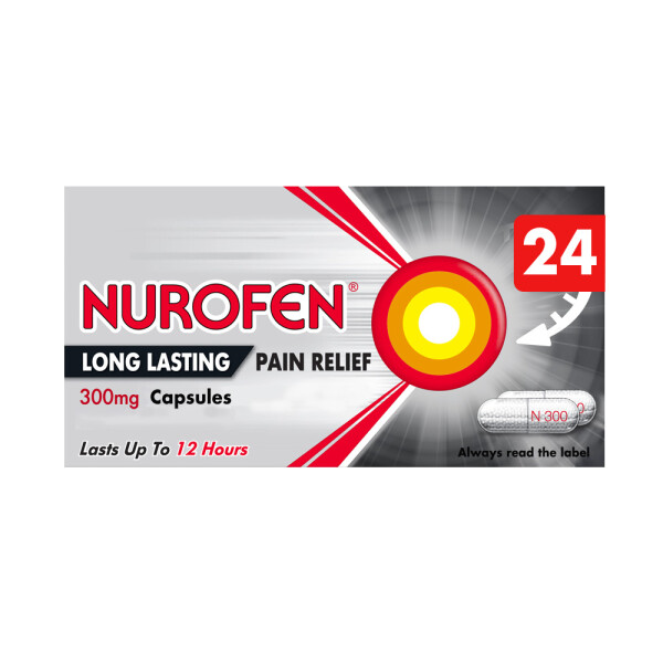 Nurofen Long Lasting Pain Relief 300mg Capsules 24