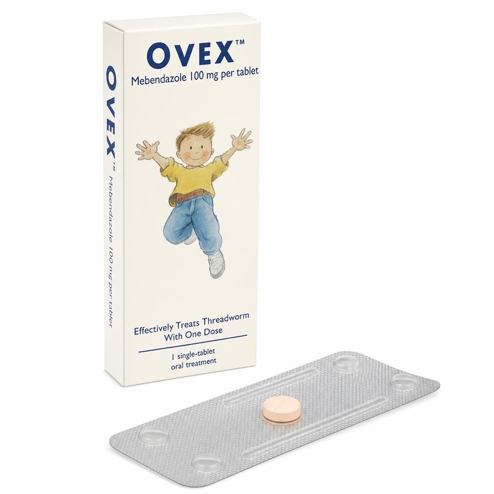 Ovex 100 mg Tablets (Mebendazole)