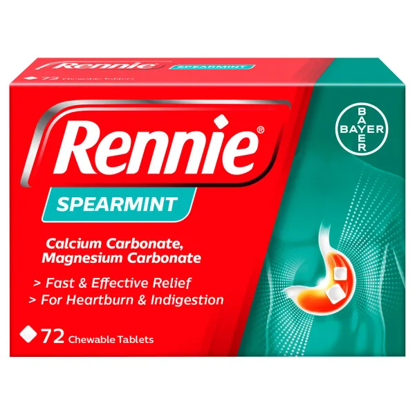 Rennie Heartburn & Indigestion Relief Chewable Tablets 72
