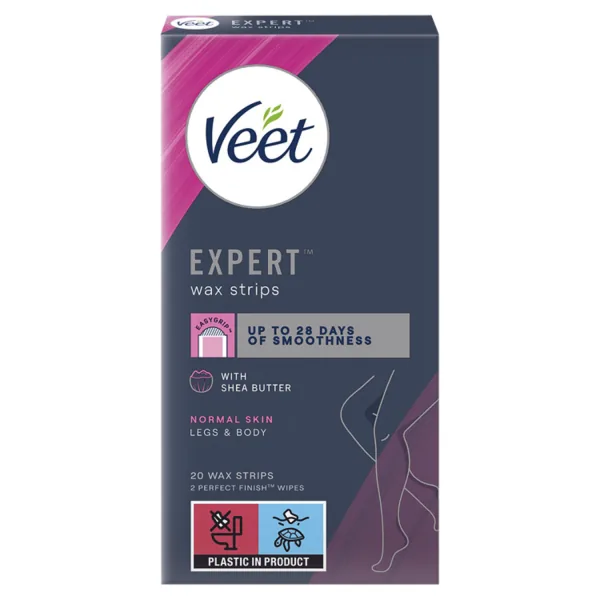 Veet Expert Cold Wax Strips for Legs, Body, Bikini & Underarms